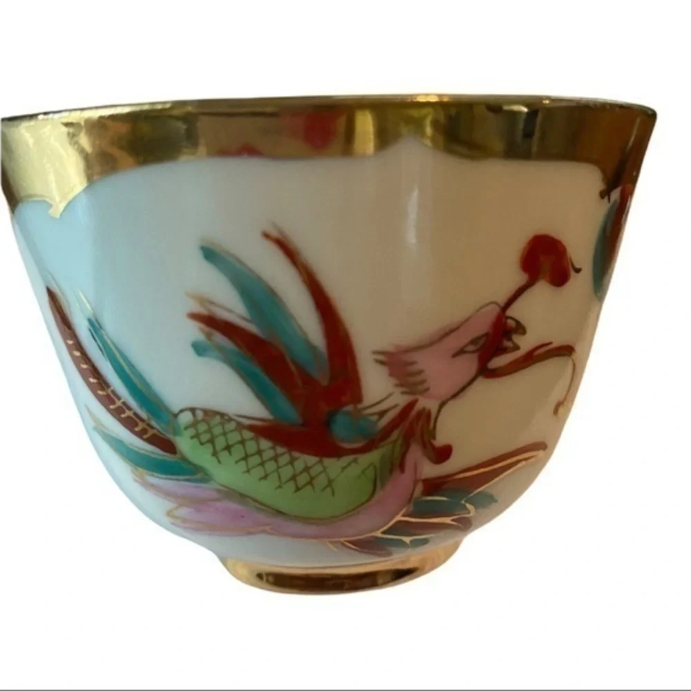 Set 2 Chinese Rice/Soup w/Red, Gold Dragon & Phenix design; Zhongguo Zhi… - Picture 3 of 4